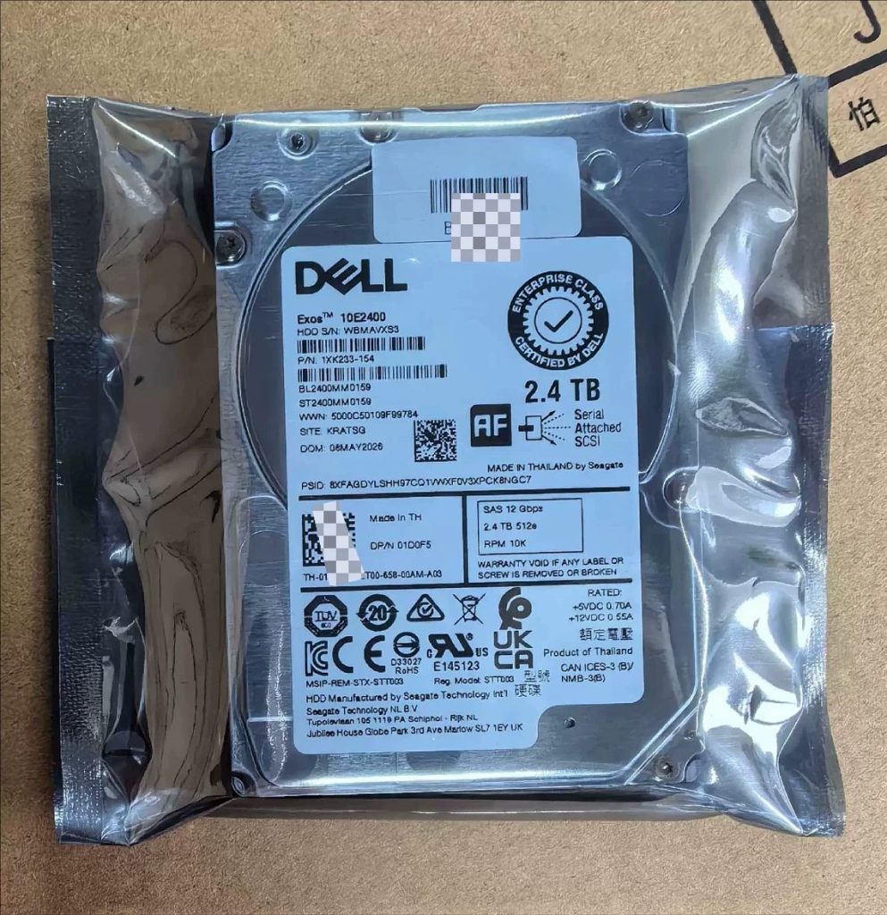 Dell 2.4T 10K SAS 2.5″ HDD, ST2400MM0159 01D0F5 for PowerEdge Servers